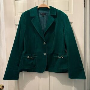 Women’s Talbots Green Corduroy Blazer Size 14